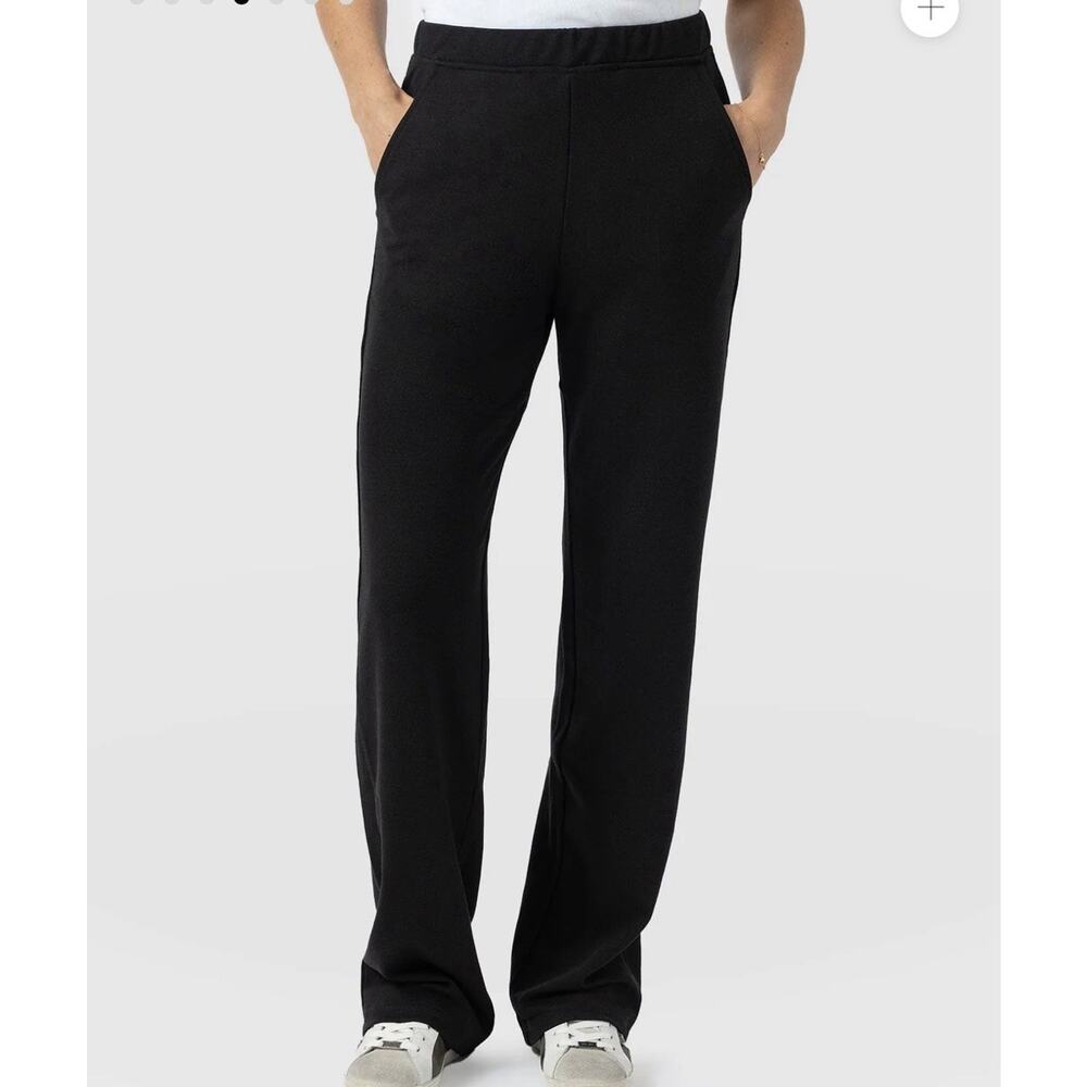 Saint + Sophia Putney Pull On Pants Size 12 Navy Blue Relaxed Straight Pockets - Picture 2 of 16